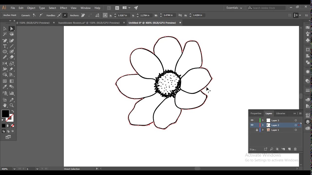 how to create handdrawn vector flowers in illustrator #handdrawn #vector #flowers #illustration