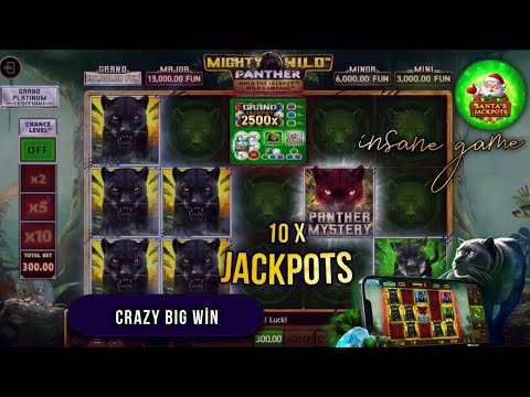 Casino Gameplay – Mighty Wild Panther Santa’s Jackpots | CRAZY BIG WIN Moments! 🔥