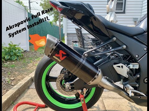2021 Kawasaki zx10r Akrapovic Full Racing Exhaust System Install!!