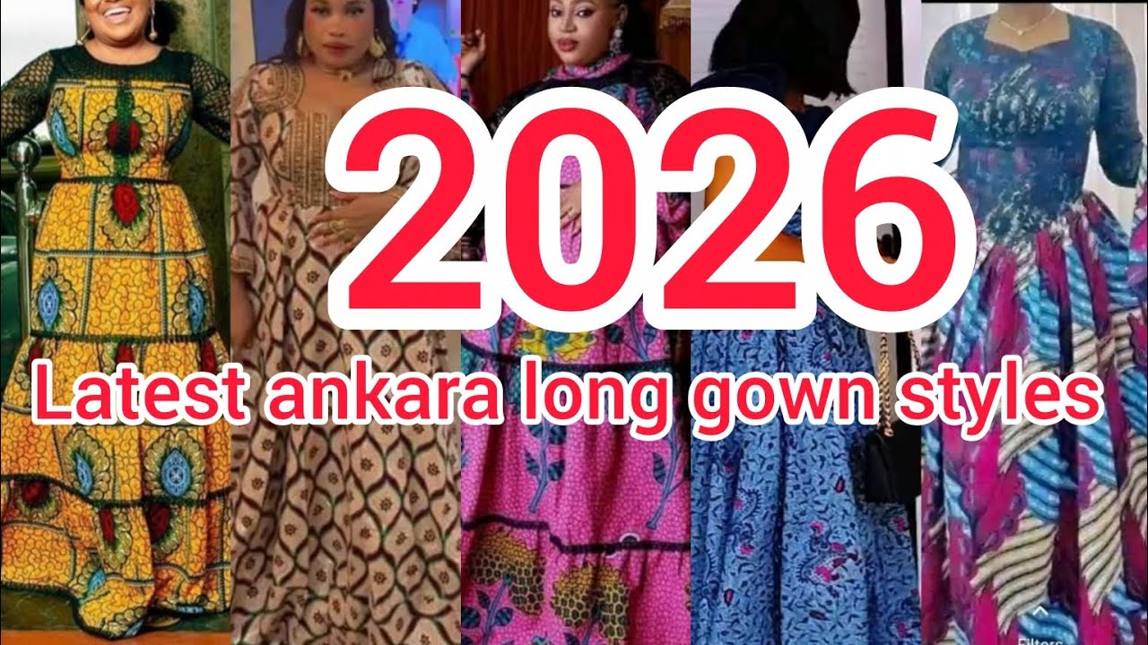 2026 Latest Ankara long gown styles | Ankara long dresses | Ankara short dress designs