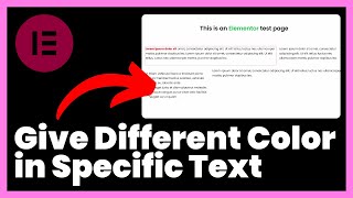How to Give Different Color in Specific Text in Elementor