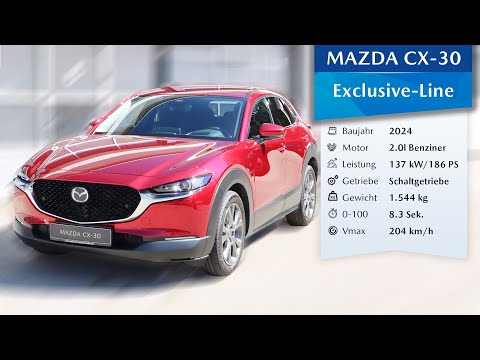Mazda CX-30 Exclusive-line e-SKYACTIV X 2.0 M Hybrid FWD 186PS Design-P | 360° view + interieur (4k)