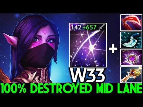 W33 [Templar Assassin] Brutal Damage 100% Destroyed Mid 7.25 Dota 2