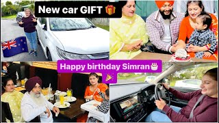 New car for Simran on her Birthday. Happy Birthday Simran. Janamdin Mubarkan .Le fer nawi gaddi🚗😄