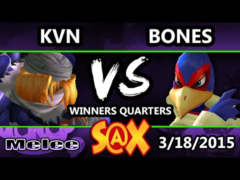 S@X - KVN (Sheik) Vs. Bones (Falco, Marth) SSBM Winners Quarters - Melee
