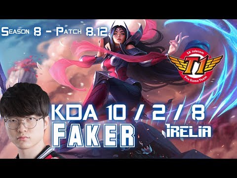 SKT T1 Faker IRELIA vs TALON Mid - Patch 8.12 KR Ranked