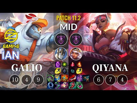OZ Ian Galio vs Qiyana Mid - KR Patch 11.2