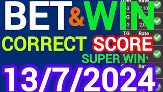 TODAY CORRECT SCORE PREDICTIONS 13/07/2025/FOOTBALL PREDICTIONS TODAY/SOCCER BETTING TIPS/SURE TIPS.