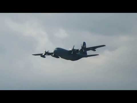 Royal Canadian Air Force Lockheed C-130 Hercules fly over (Winnipeg, Manitoba, Canada)