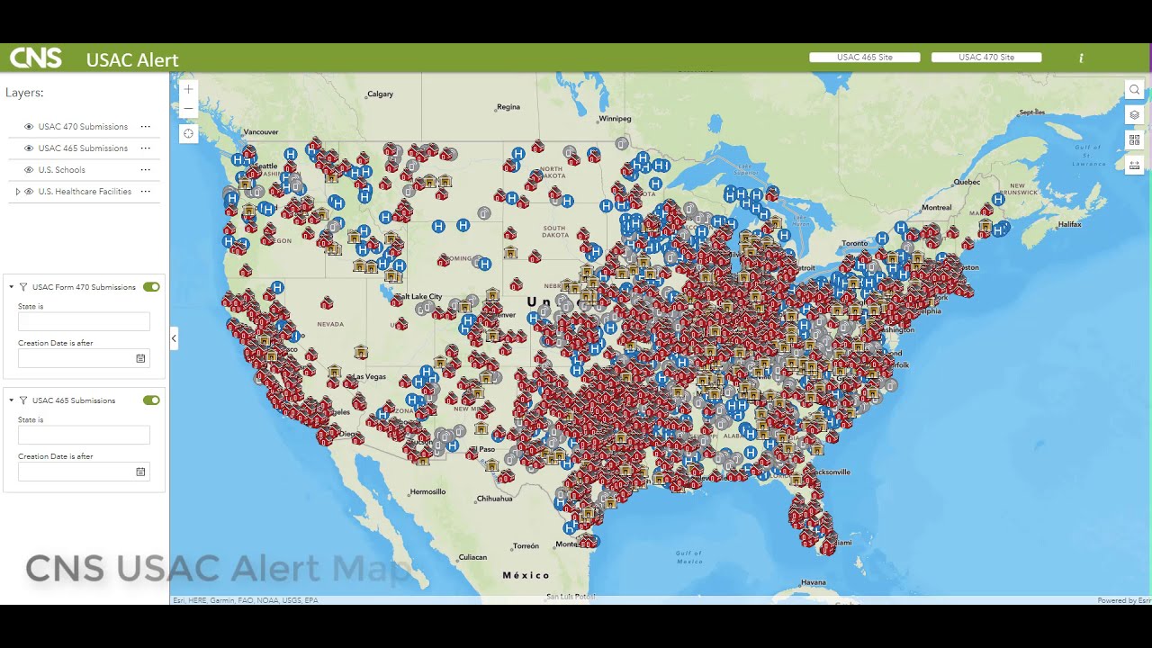 CNS USAC Alert Map Overview
