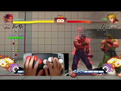 【Evil Ryu】The latter part of Daigo's 25-hits combo with hitbox 【USF4】