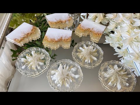 Beautiful Teal Bronze Geode Resin Coasters