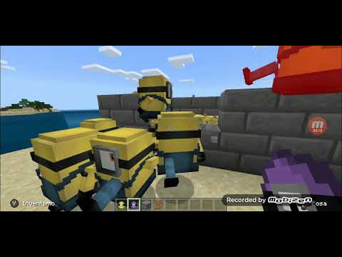 Minion su minecraft!. battaglia tra minion!