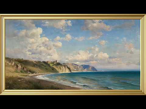 Cliffside Beach Scene | 4K Vintage Wallpaper Art Screensaver | Vintage Frames