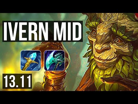 IVERN vs LEBLANC (MID) | 1800+ games, 7/1/3, 1.4M mastery, Rank 9 Ivern, Godlike | KR Master | 13.11