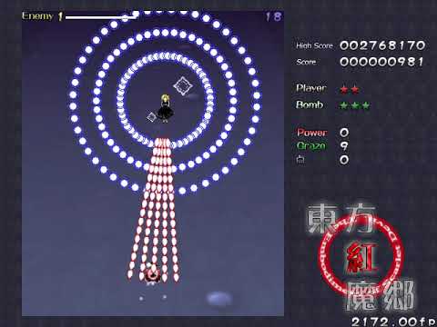 Touhou 6: EoSD - Stage 1 - Lunatic - +2000fps/One Continue