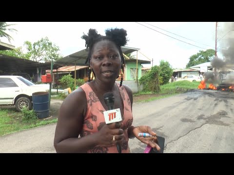 Point Fortin Residents Protest Bad Roads, Unemployment