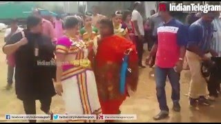 Expelled contestants protesting@ kalothsavam venue