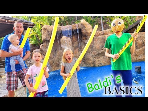 Baldi Takes Over Our Pool!!! Escaping Baldi's Resort!