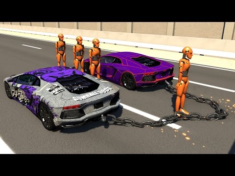 Chained Cars Crash Testing - BeamNG DRIVE
