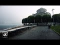 Walking In Heavy Rain Storm At Lake Como Italy Rain On Umbrella Binaural 3D Sounds DJI Action 4