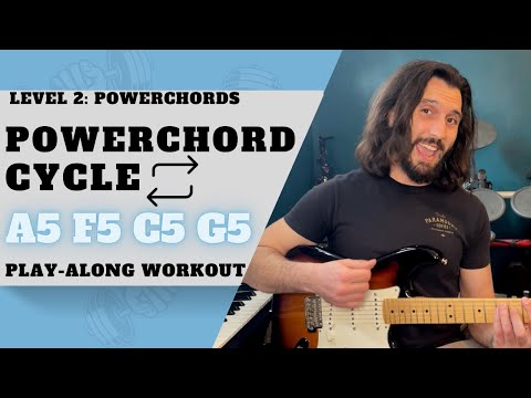 [Level 2] Powerchord-Zyklus Nr. 3: A5 F5 C5 G5 | Gitarren-Play-Along-Training