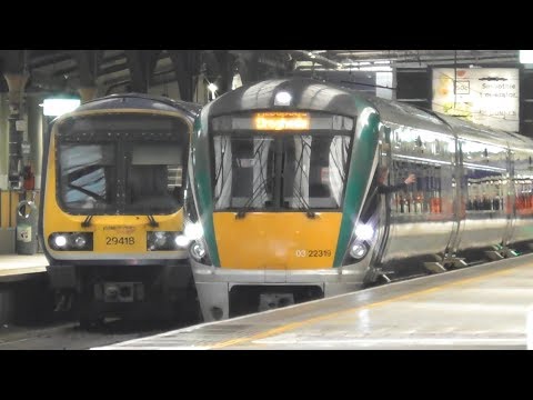 Irish Rail 22000 Class Intercity Train 22319 Departs Connolly Station in Dublin