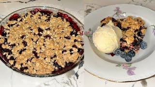 Fresh Blueberry Crumble - Simple & Easy Blueberry Crumble Recipe - Perfect Summer Dessert! 🫐