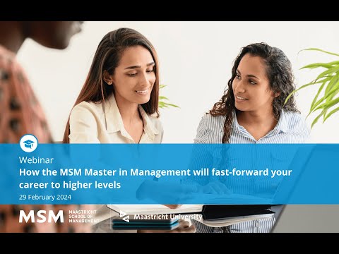 Webinar: How the MSM Master in Management will fast-forward your career to higher levels