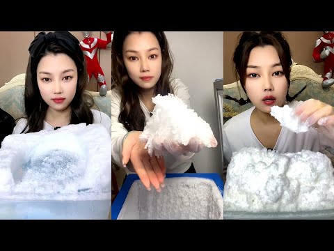 SOLO SUN GIRL / ASMR WHITE ICE EATING / FREEZER FROST EATING & SCRAPING / SOFT ICE. ICE EATING