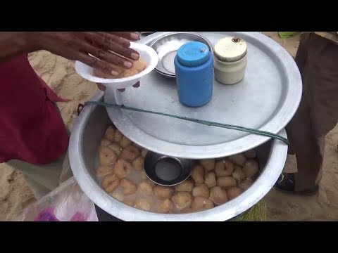 People Eating Fast Food and Enjoying Sea Beach | Indian Street Food at Puri Beach Orissa Video