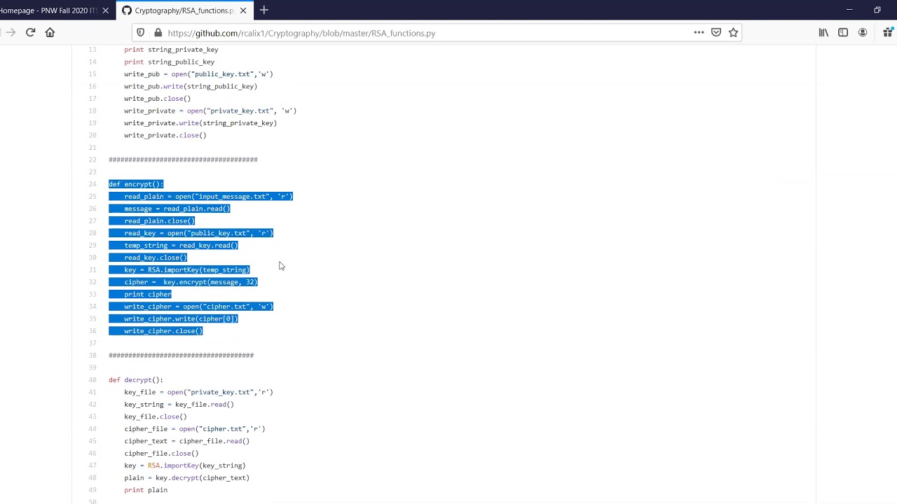 ITS 350 - PyCrypto review (cryptography with python)