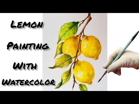 Realistic watercolour Lemon painting/Lemon painting tutorial/Lemon painting for beginners #youtube