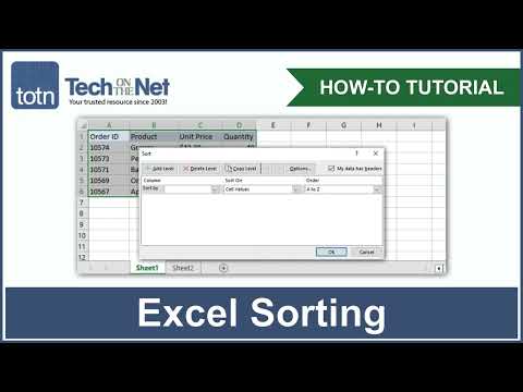 How to sort data in Excel