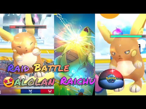 Alolan Raichu Raid battle with my friend ||  RudyRunner #pokémongo #raidbattles