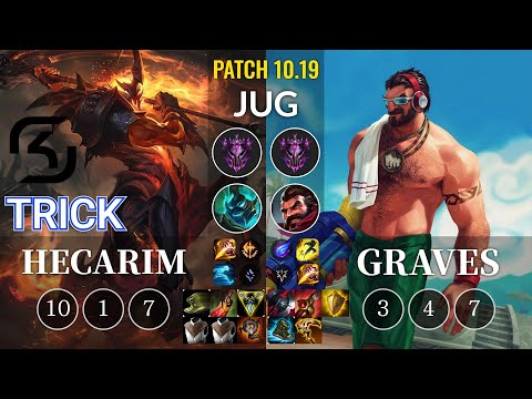SK Trick Hecarim vs Graves Jungle - KR Patch 10.19