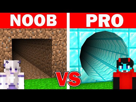PepeSan TV - NOOB vs PRO: SAFEST SECURITY TUNNEL BUILD CHALLENGE | Minecraft