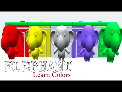 Cartoons Elephants Garage to Learn Colors for Children - 3D Kids Learning Videos-