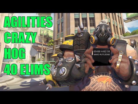 AGILITIES ROADHOG GAMEPLAY 40ELIMS - TOP 500 OVERWATCH SEASON 23