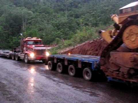 ZOUKIE GOLDHOFER TRANSPORTS D11 CAT BULLDOZER, PUSH PULL COMBINATION