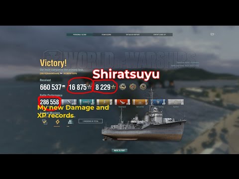 Shiratsuyu Insane 286K DMG in Narai |My current damage and XP records for Scenarios mode| WOWS