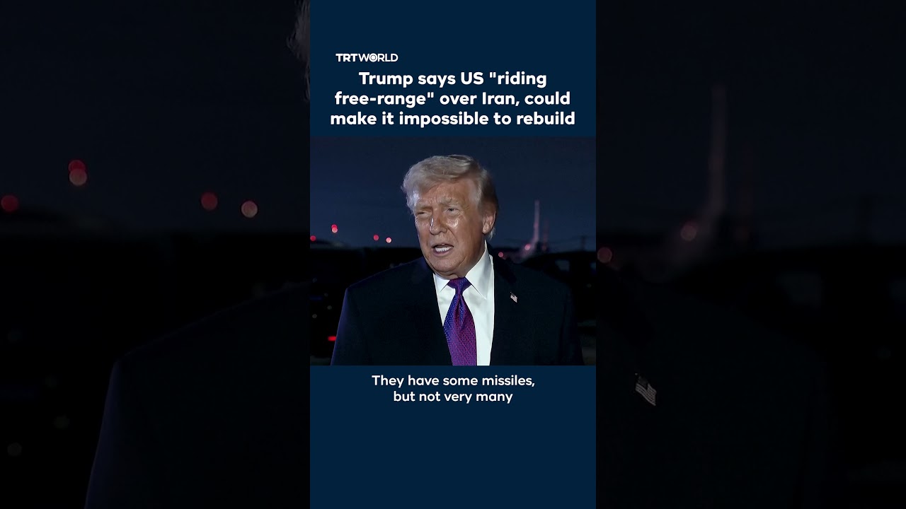 Video | Trump says US "riding free-range" over Iran, could make it impossible to rebuild
