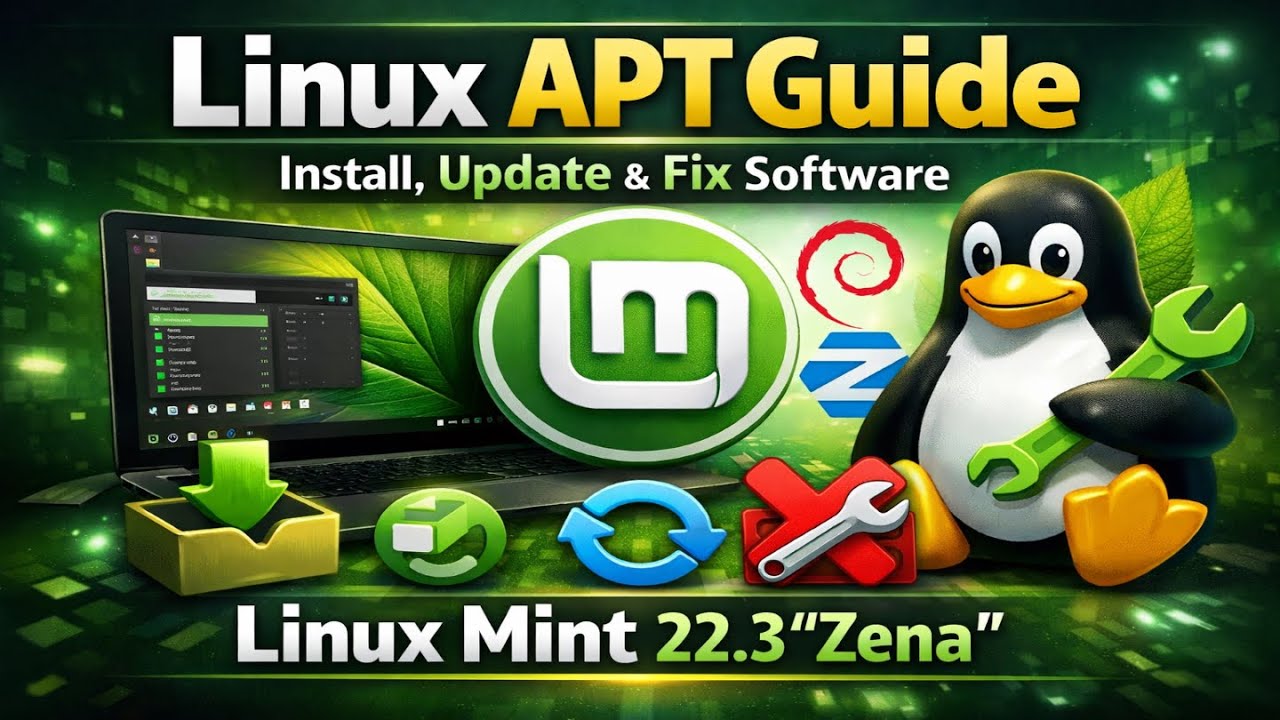 Linux APT Guide  Install, Update & Fix Software on Linux Mint 22.3 Zena, Zorin 18and Debian 13