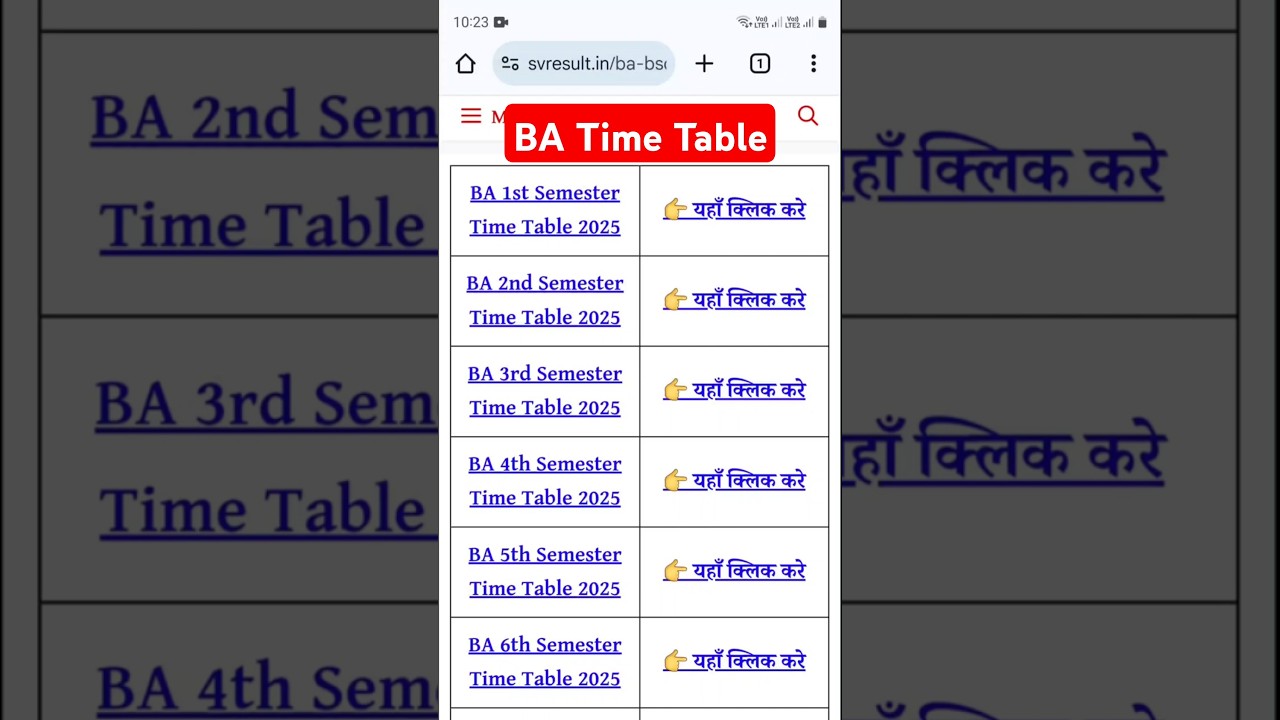 BA Time Table 2025 || BA 2nd semester date sheet 2025 || BA  4th Semester Time Table 2025 #ba #facts