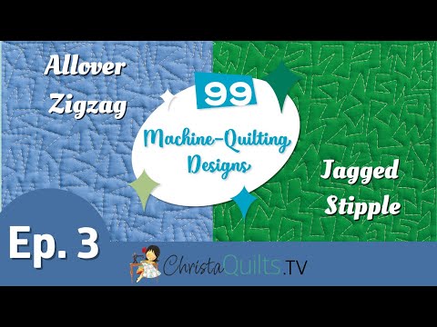 99 Designs Episode 3 - Free Motion Quilting Allover Zig Zag & Jagged Stipple