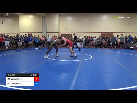 2018 Marine Corps US Open/UWW Junior Freestyle 86 Rnd Of 16 - Matthew Waddell (OKRTC) Vs. Kordell