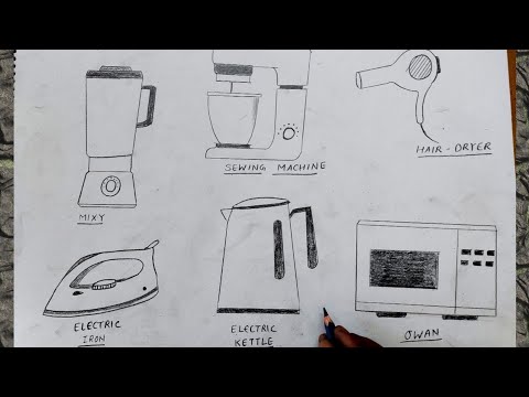 , title : 'how to draw electric appliances I electric appliances drawing'