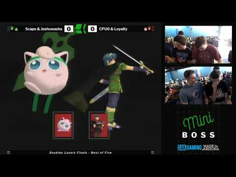 Mini Boss 5 SSBM Doubles Grand Finals - Scape & Joshuwasha (Green) vs Ariana Grande & Napkins (Blue)