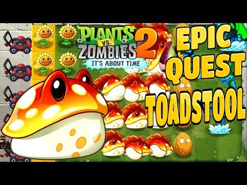 Plants Vs Zombies 2-Epic Quest Premium Seeds Toadstool! All Steps {1 To 6} Non PowerUp Walkthrough