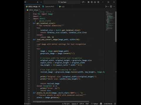Convert Image to ASCII Art with Python #python #coding #ASCIIArt #ASCII